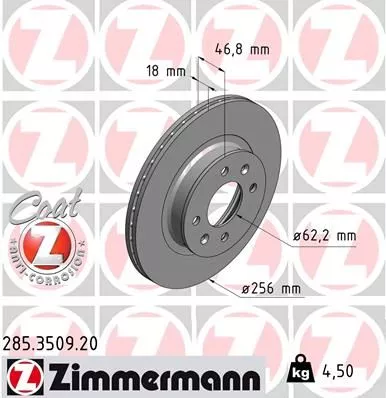 ZIMMERMANN 285.3509.20 Тормозные диски