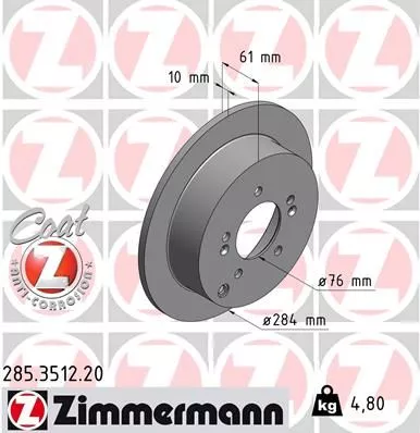 ZIMMERMANN 285351220 Тормозные диски