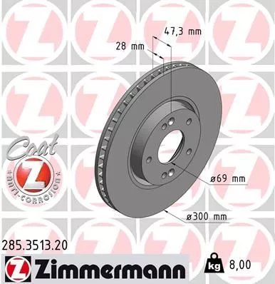 ZIMMERMANN 285351320 Гальмівні диски