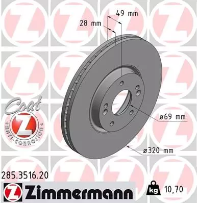 ZIMMERMANN 285.3516.20 Тормозные диски