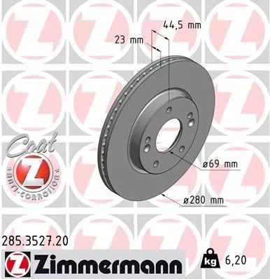 ZIMMERMANN 285.3527.20 Тормозные диски