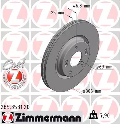 ZIMMERMANN 285.3531.20 Тормозные диски