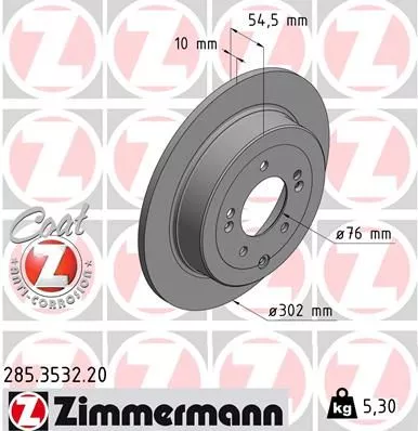 ZIMMERMANN 285.3532.20 Тормозные диски