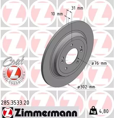 ZIMMERMANN 285.3533.20 Тормозные диски
