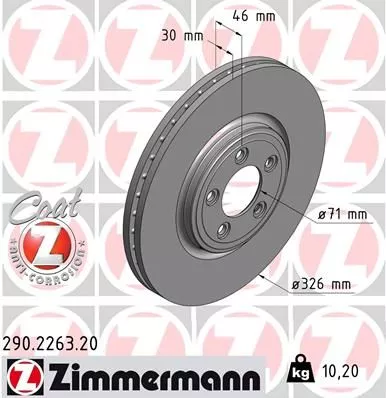 ZIMMERMANN 290.2263.20 Гальмівні диски