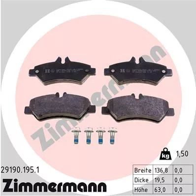 ZIMMERMANN 291901951 Гальмівні колодки