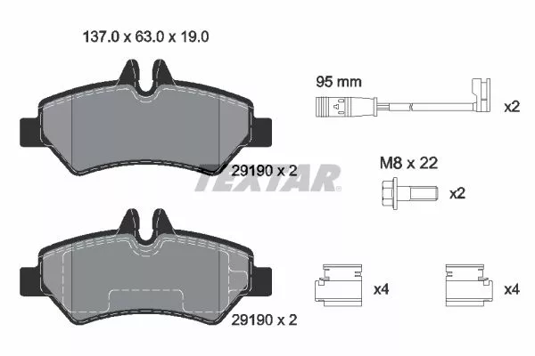 TEXTAR 2919001 Гальмівні колодки