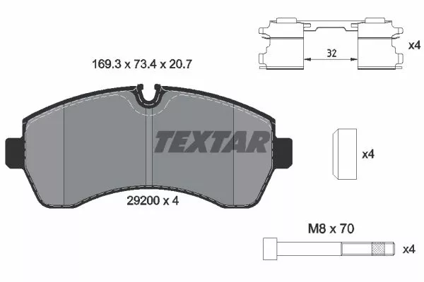 TEXTAR 2920002 Гальмівні колодки