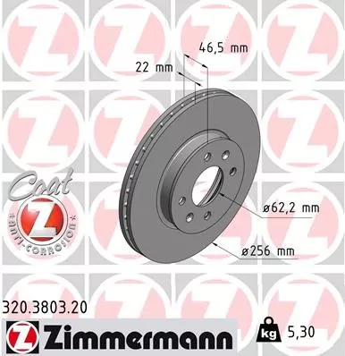 ZIMMERMANN 320380320 Гальмівні диски