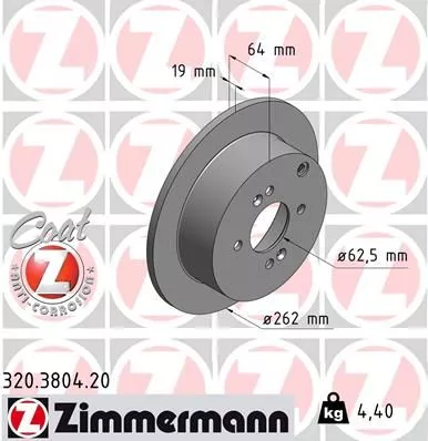 ZIMMERMANN 320.3804.20 Тормозные диски
