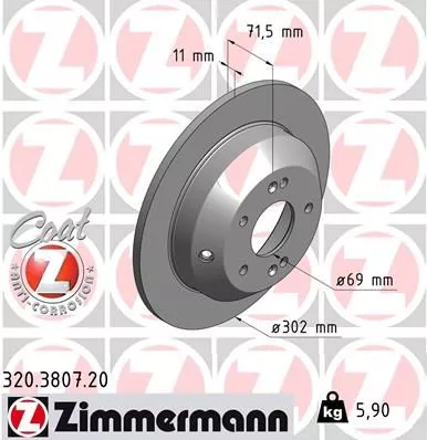ZIMMERMANN 320.3807.20 Тормозные диски