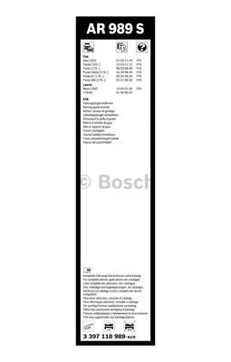 BOSCH 3397118989 Щетки стеклоочистителя