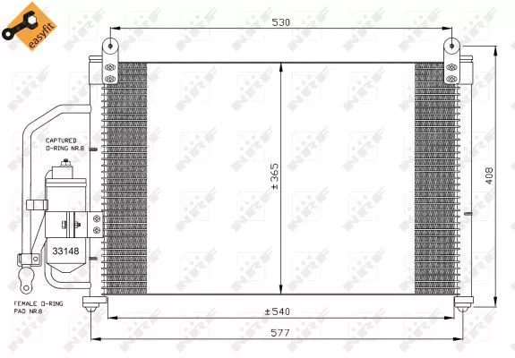 Nrf 35393 Радиатор кондиционера