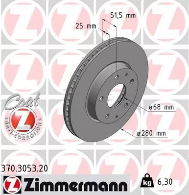 ZIMMERMANN 370305320 Гальмівні диски