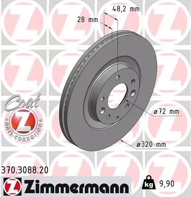 ZIMMERMANN 370.3088.20 Тормозные диски