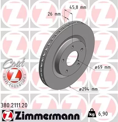 ZIMMERMANN 380.2111.20 Тормозные диски