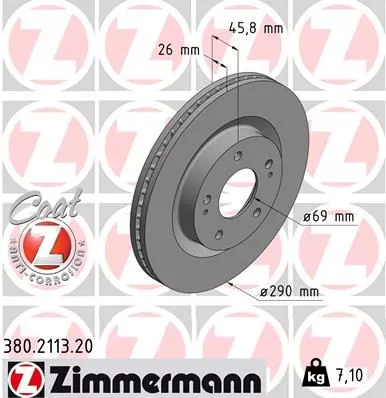 ZIMMERMANN 380.2113.20 Гальмівні диски