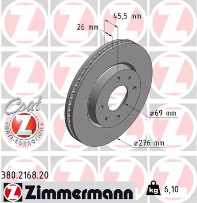 ZIMMERMANN 380216820 Тормозные диски