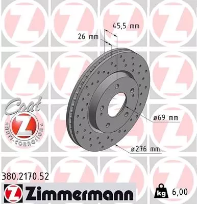 ZIMMERMANN 380.2170.52 Тормозные диски