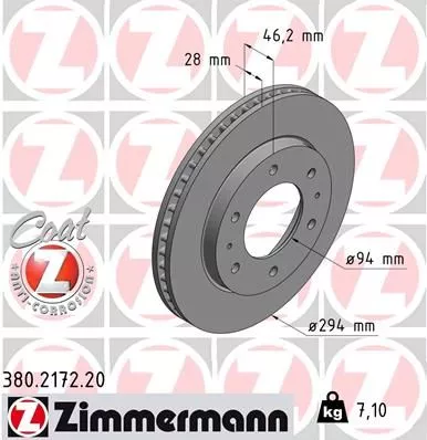 ZIMMERMANN 380.2172.20 Гальмівні диски