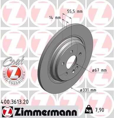 ZIMMERMANN 400.3613.20 Тормозные диски