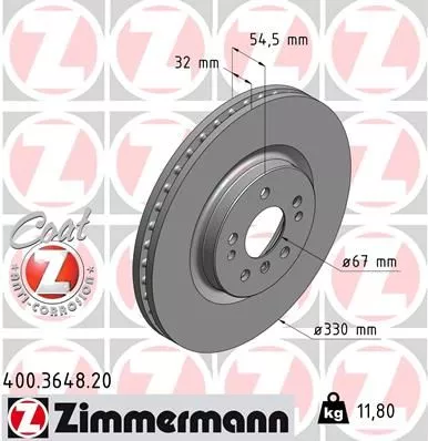 ZIMMERMANN 400364820 Тормозные диски