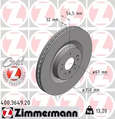 ZIMMERMANN 400364920 Гальмівні диски