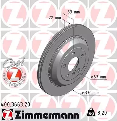 ZIMMERMANN 400366320 Тормозные диски