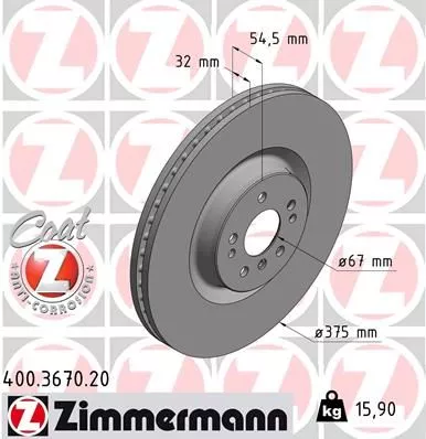 ZIMMERMANN 400.3670.20 Тормозные диски