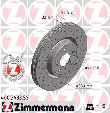 ZIMMERMANN 400.3683.52 Тормозные диски