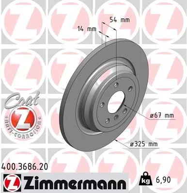 ZIMMERMANN 400.3686.20 Тормозные диски