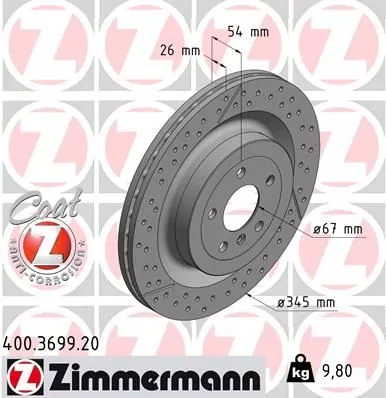 ZIMMERMANN 400.3699.20 Тормозные диски