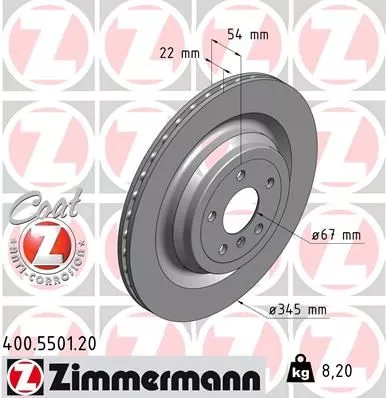 ZIMMERMANN 400550120 Тормозные диски