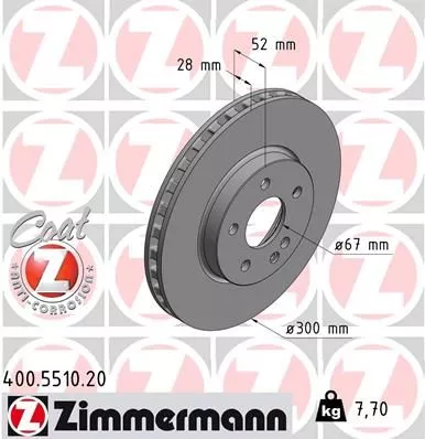 ZIMMERMANN 400.5510.20 Тормозные диски