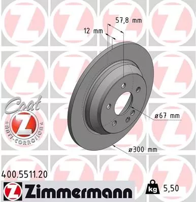 ZIMMERMANN 400.5511.20 Тормозные диски