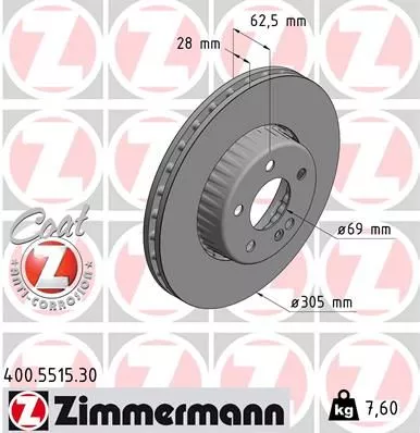 ZIMMERMANN 400551530 Тормозные диски