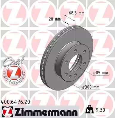 ZIMMERMANN 400647620 Тормозные диски