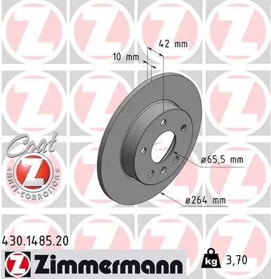 ZIMMERMANN 430.1485.20 Гальмівні диски