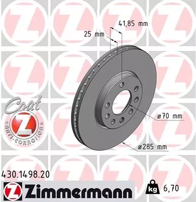 ZIMMERMANN 430149820 Тормозные диски