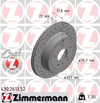 ZIMMERMANN 430.2613.52 Тормозные диски