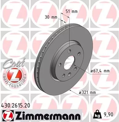 ZIMMERMANN 430261520 Гальмівні диски