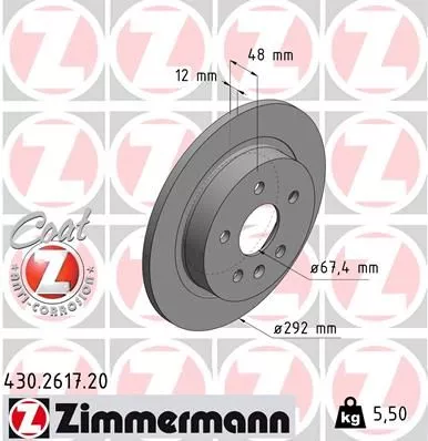 ZIMMERMANN 430.2617.20 Гальмівні диски