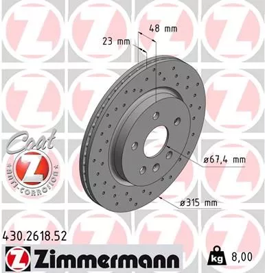 ZIMMERMANN 430.2618.52 Тормозные диски