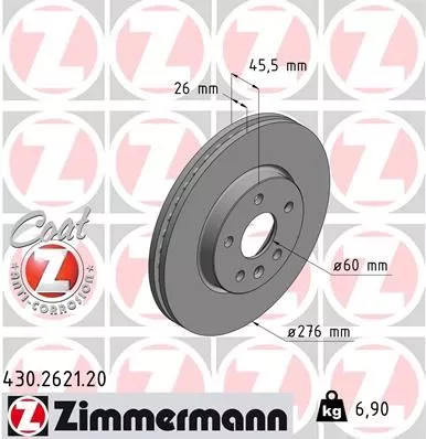 ZIMMERMANN 430.2621.20 Тормозные диски