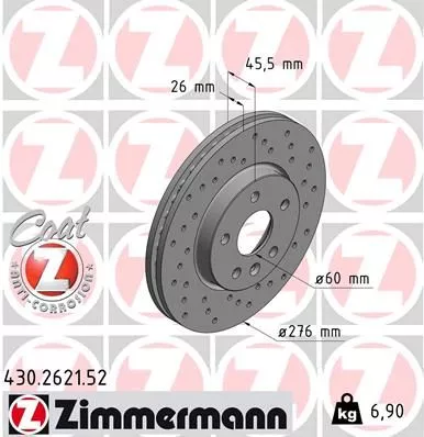 ZIMMERMANN 430.2621.52 Гальмівні диски