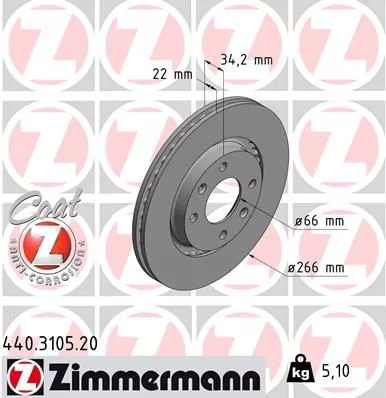 ZIMMERMANN 440310520 Гальмівні диски