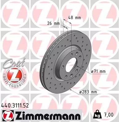 ZIMMERMANN 440.3111.52 Тормозные диски