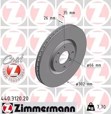 ZIMMERMANN 440.3120.20 Тормозные диски