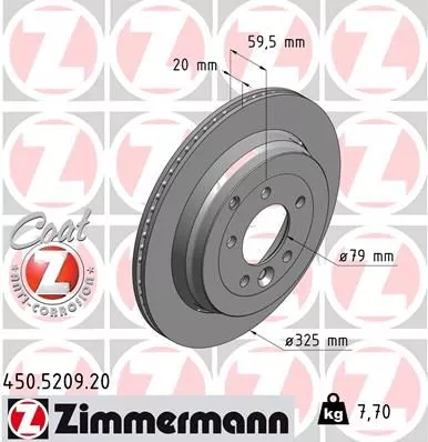 ZIMMERMANN 450.5209.20 Тормозные диски