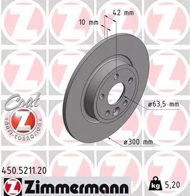 Тормозные диски ZIMMERMANN 450521120 на Jaguar E-PACE